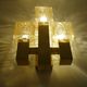 Vintage wall lamp Kalmar Austria, brass glass, 60s