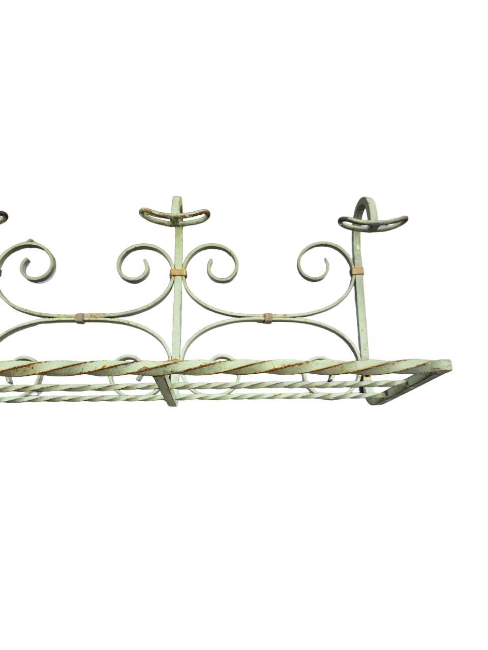 Antique wrought iron coat rack
