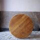 round coffee table in solid wood brutalist design bohemian decor