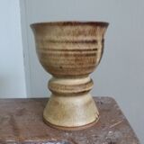 Chalice cup candle holder in stoneware