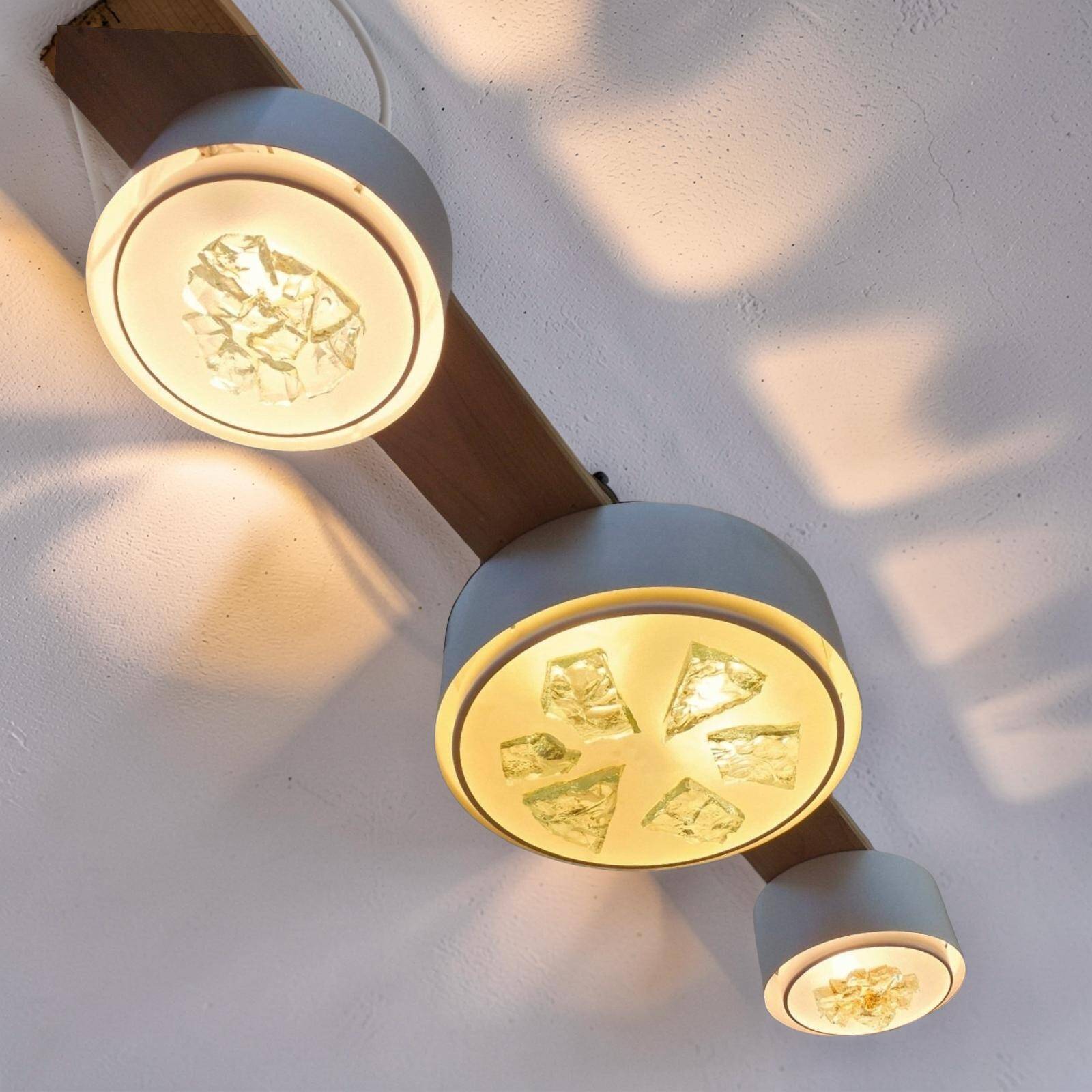 Set of 3 "glasbrokken" ceiling lamps by RAAK, Netherlands, 1960s