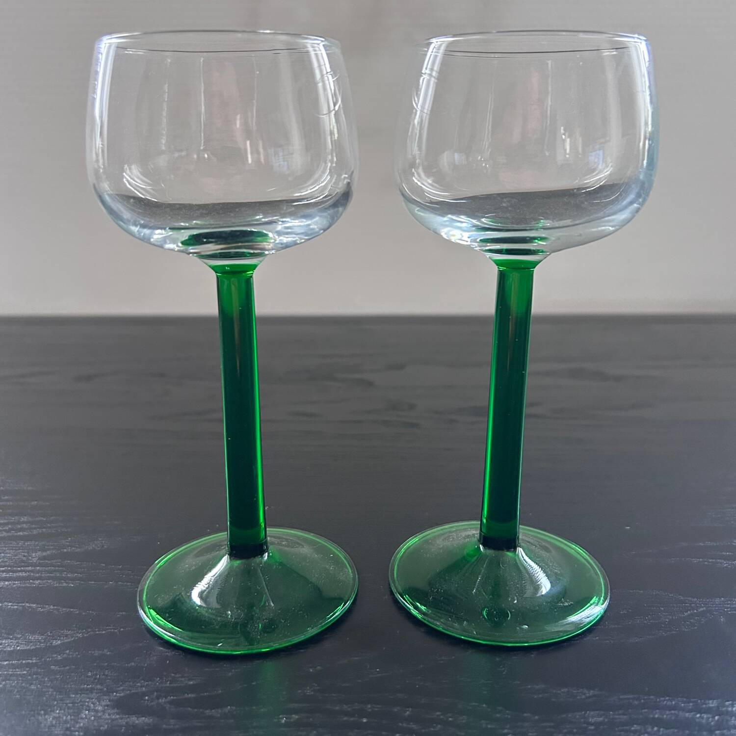 Pair of white wine glasses