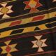 6x10 Dark Brown & Yellow Striped Handmade Wool Kilim Rug, 170x312 Cm