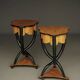 Decorative Italian Burl Maple and Birch wood Side Tables. 1950s