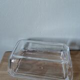 Vintage duralex France butter dish molded glass butter box
