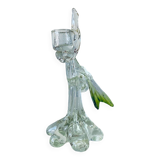 Glass bird candle holder