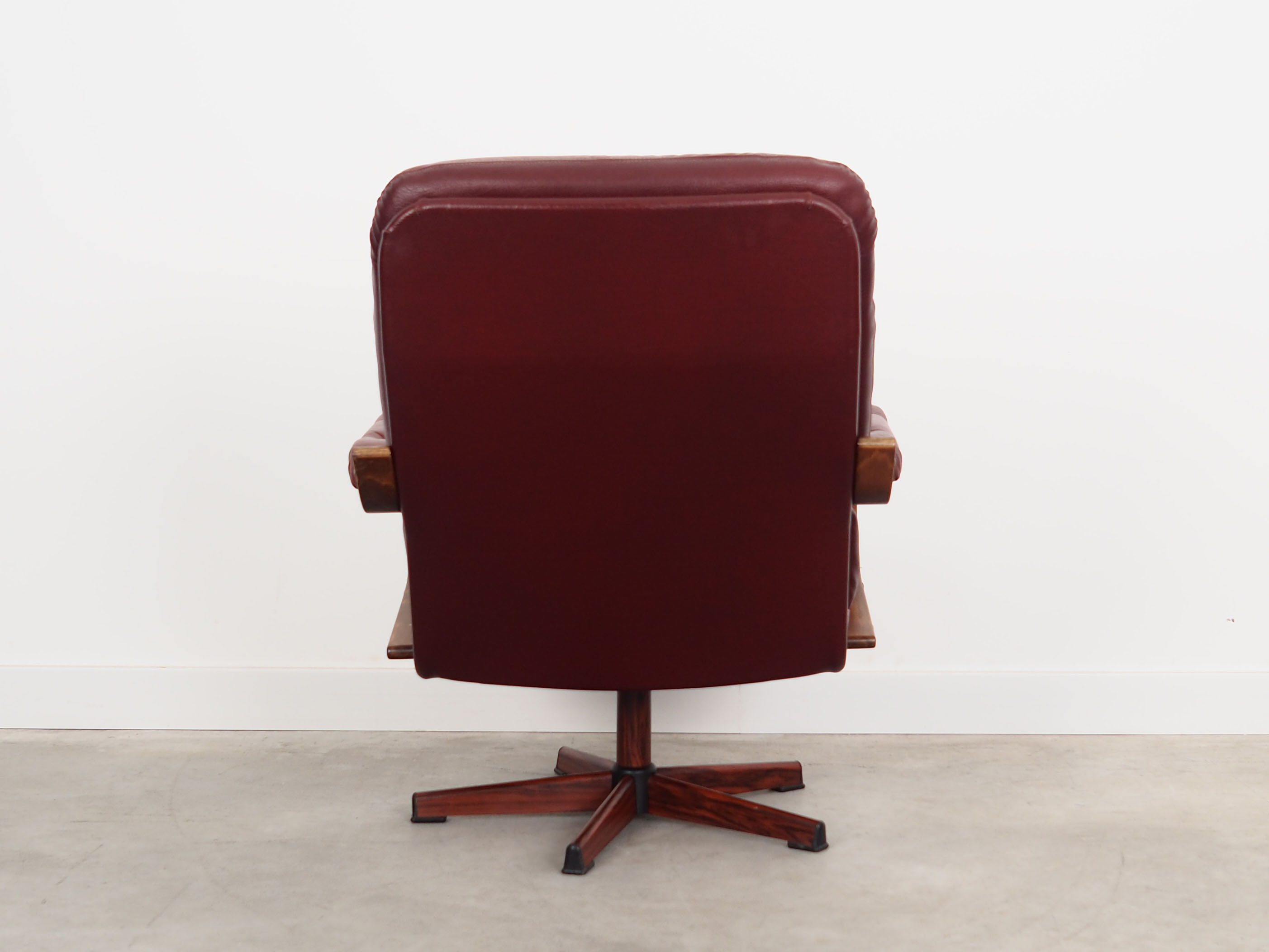 Leather swivel armchair, Danish design, 1970s, made in Denmark