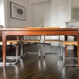 Vintage teak "portfolio" extendable table for 4 to 10 people - attributed to Niels Bach for Glostrup - Denmark 1960