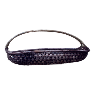 Basket old silver metal woven
