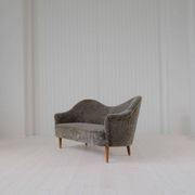 Canapé moderne du milieu du siècle en peau de mouton / shearling modèle 'Samspel' Carl Malmsten, 1956