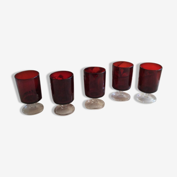 Set de 5 verres a vin luminarc Arcoroc années 1970