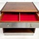 Vintage bedside table in rosewood and brushed aluminum