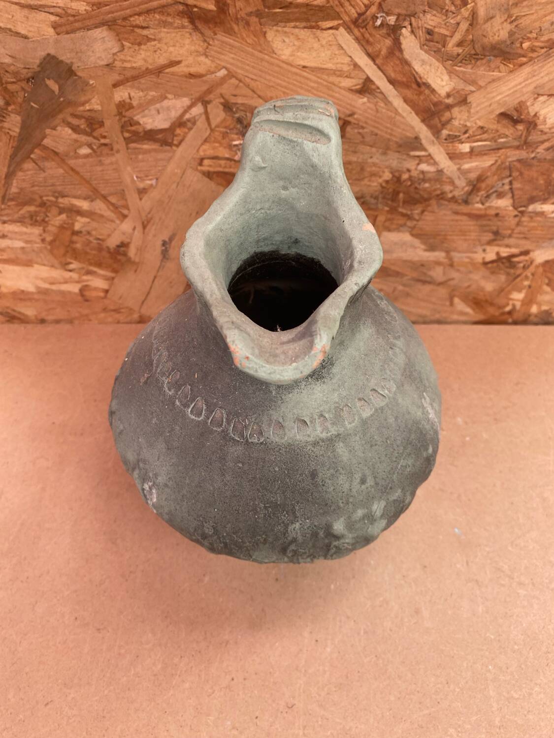 Antique marcelo jornet pitcher green terracotta vintage