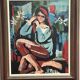 Original Swedish Oil on Canvas - "Portrait of a Young Woman" by M. Costa - Signed - Vintage and Framed - 82.5 × 67.3 cm