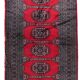 Tapis vintage ouzbek Boukhara fait main en laine – 92 x 186 cm – 1970s