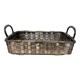 Woven silver-plated metal basket.