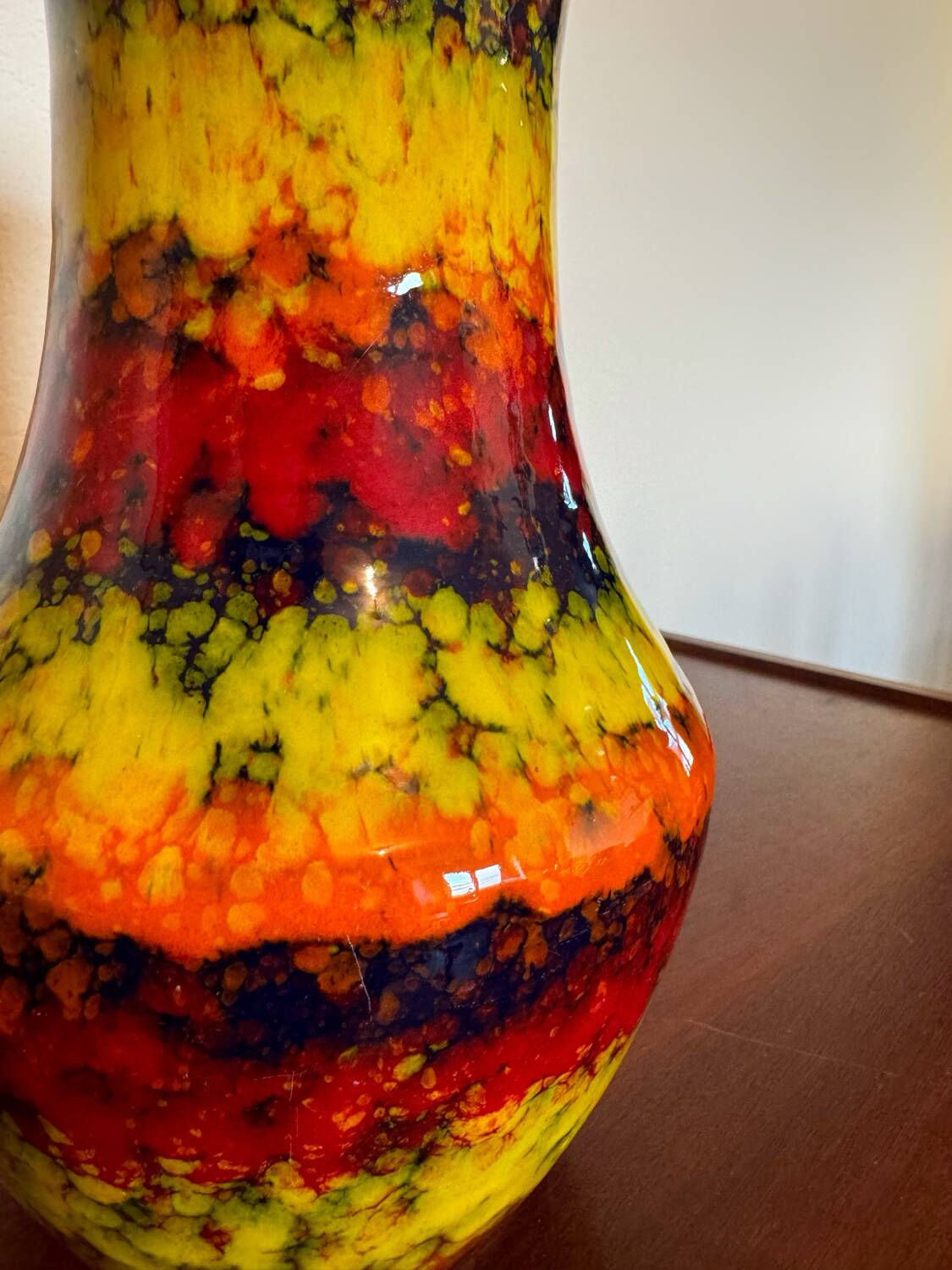 Multicolored ceramic vase from the 60s