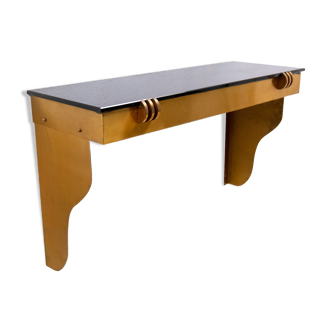 Art deco brass wall console Jean Pascaud