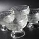 Set of 4 Vintage Pressed Glass Dessert Bowls Cibulak by Pavel Panek / 1977