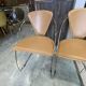 Set of 4 Linda armchairs by Arrben in camel leather with a chrome frame.