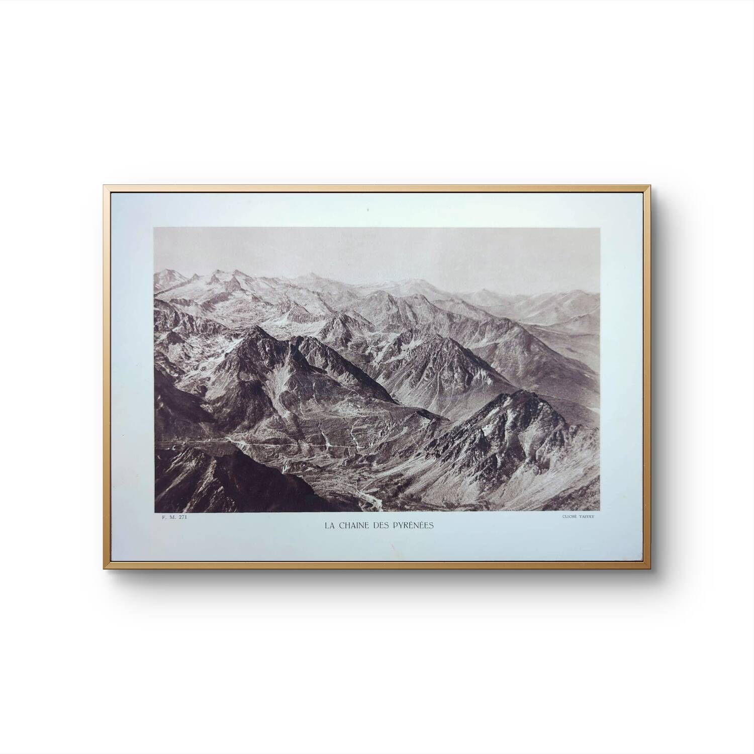 The Pyrenees mountain range, photographic plate printed in 1937