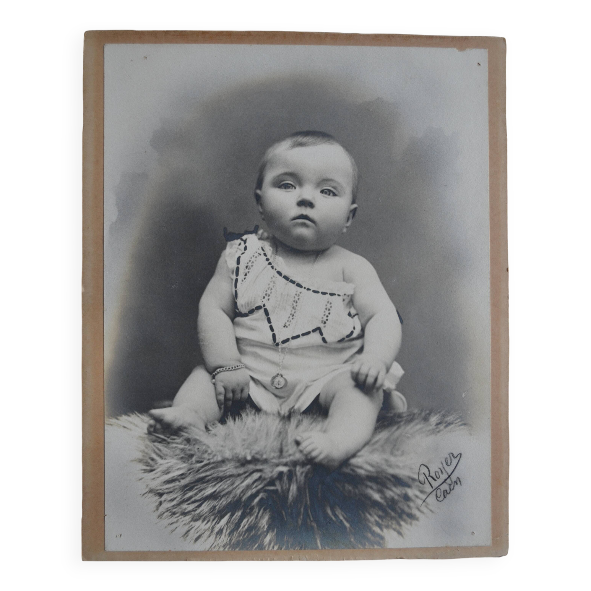 Old photo of a child baby