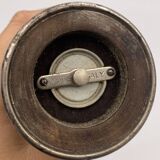 Vintage pepper mill in wood and silver, fisher silversmith 1937, italy