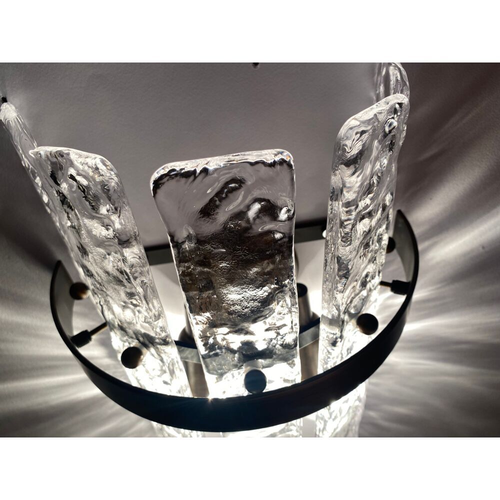 Hammered strips “listelli” murano glass belt wall sconces