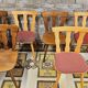 Set of 6 mismatched Baumann style bistro chairs from the 1970s