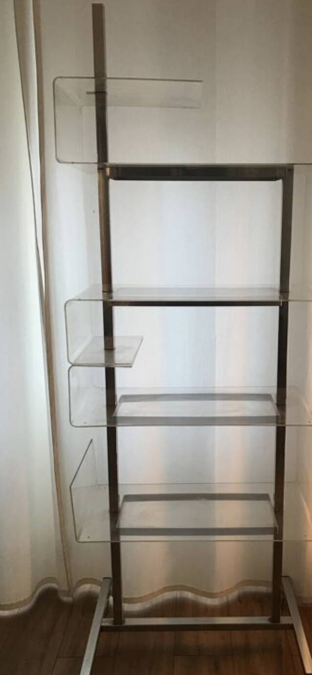 Metal and plexiglass shelf