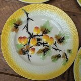 Set of 8 small fruit slip plates Orchies Moulin des Loups