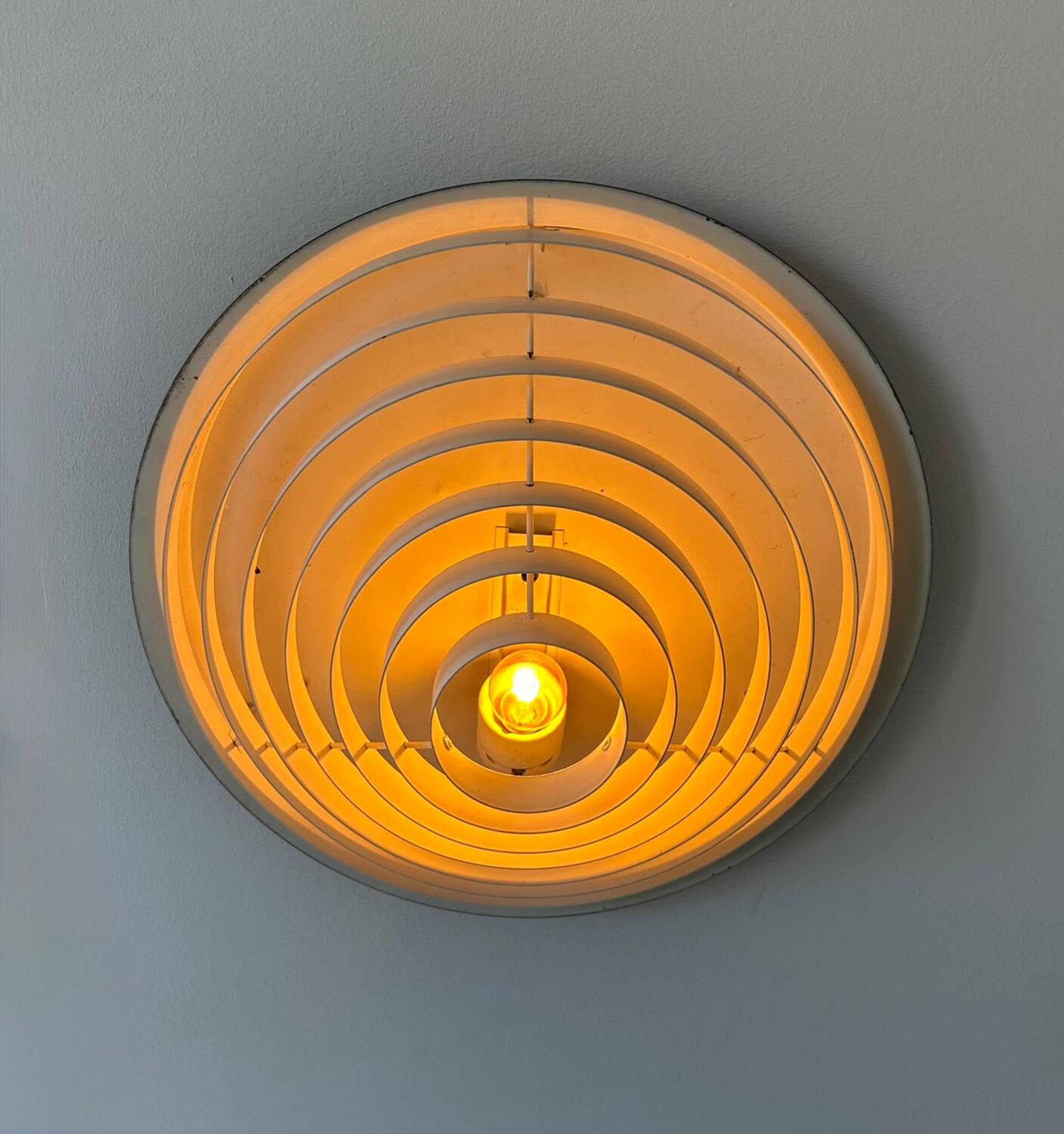 Vintage Falkenbergs wall lamp, black and white metal, Sweden 1960s