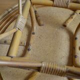 Vintage round rattan coffee table