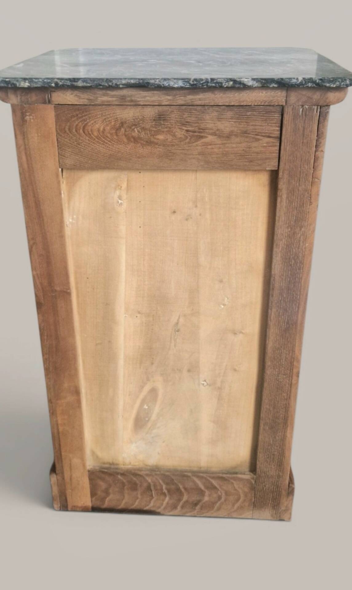 Walnut bedside table with a black marble top – late 19th century.