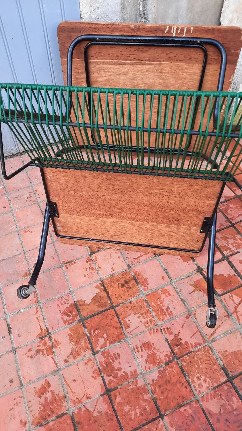 Trolley on wheels with vinyl door