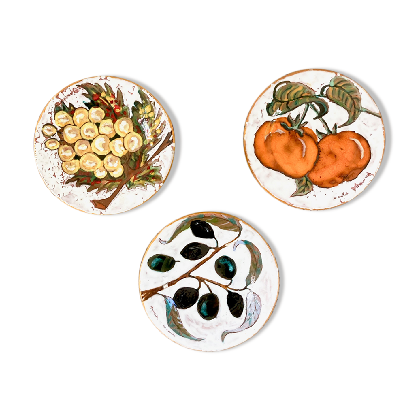 Glazed terracotta dessert plates