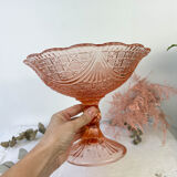 Vintage pink depression glass standing cut 50s