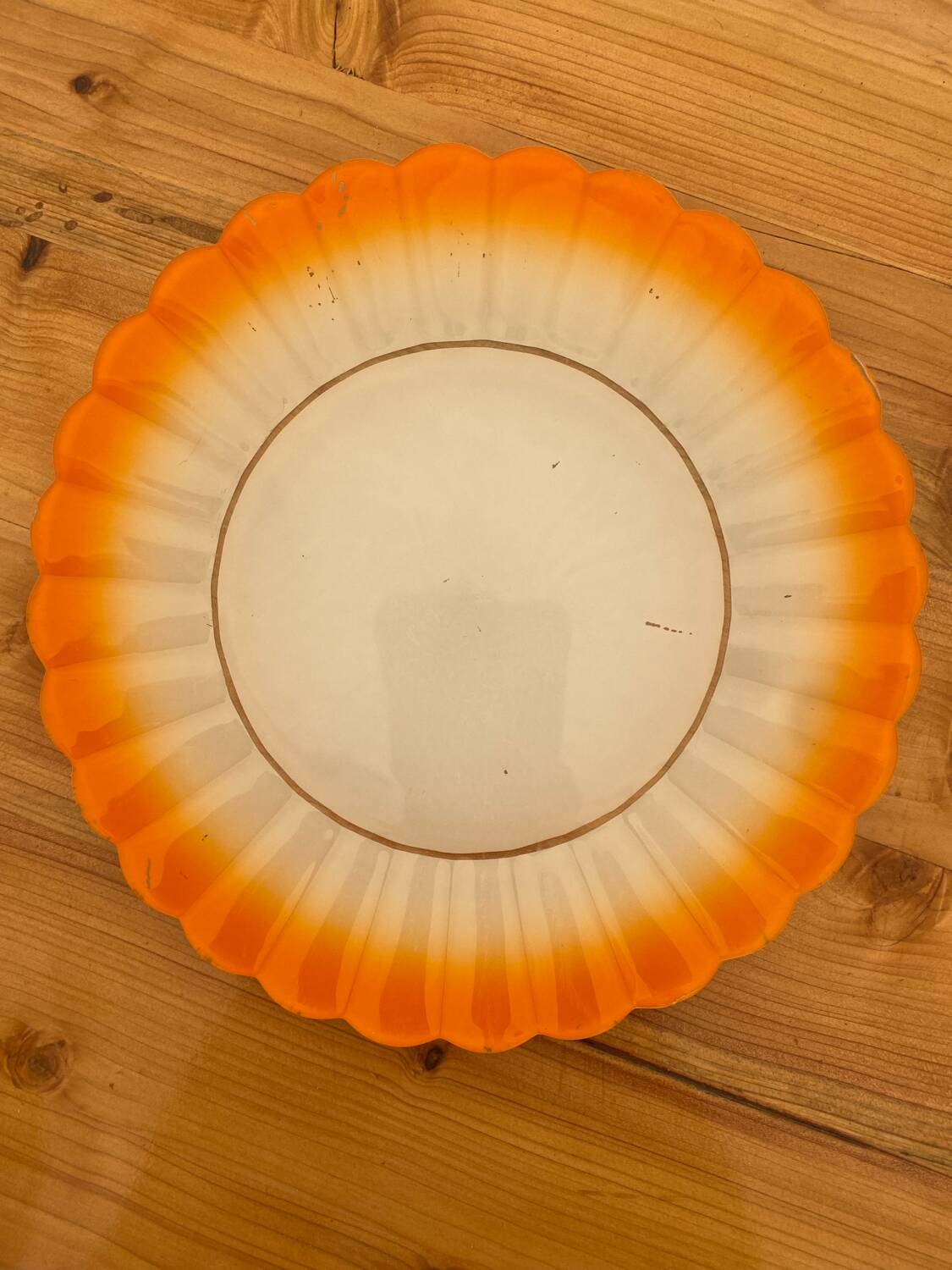 Large orange tulip plate 70's