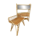 Rattan bamboo display shelf + vintage desk from the 50s-60s-70s.