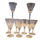 9 crystal stem glasses, vintage, Boussu Belgium