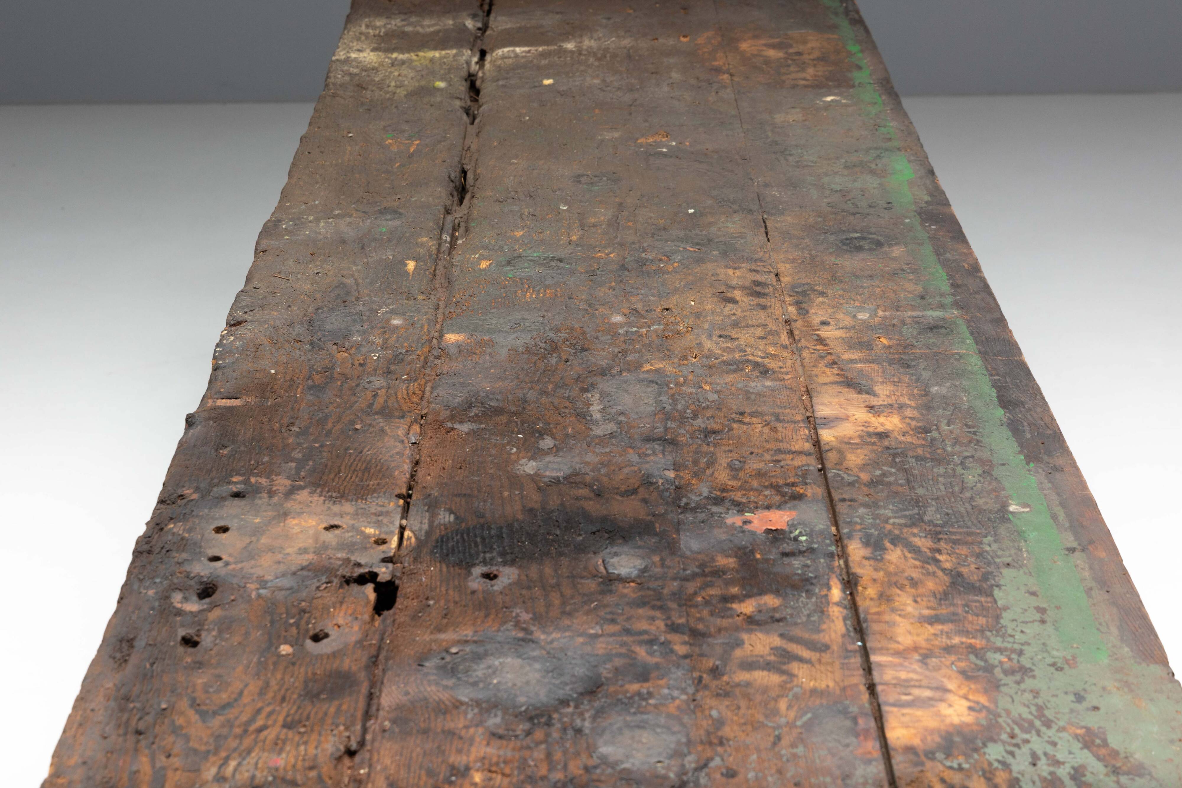 Rustic Industrial Workbench, France, Early 20th Century