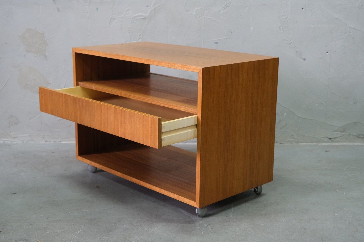 Mid -Century Teak Mobile Two-Sided Cabinet from WR, 1970s.