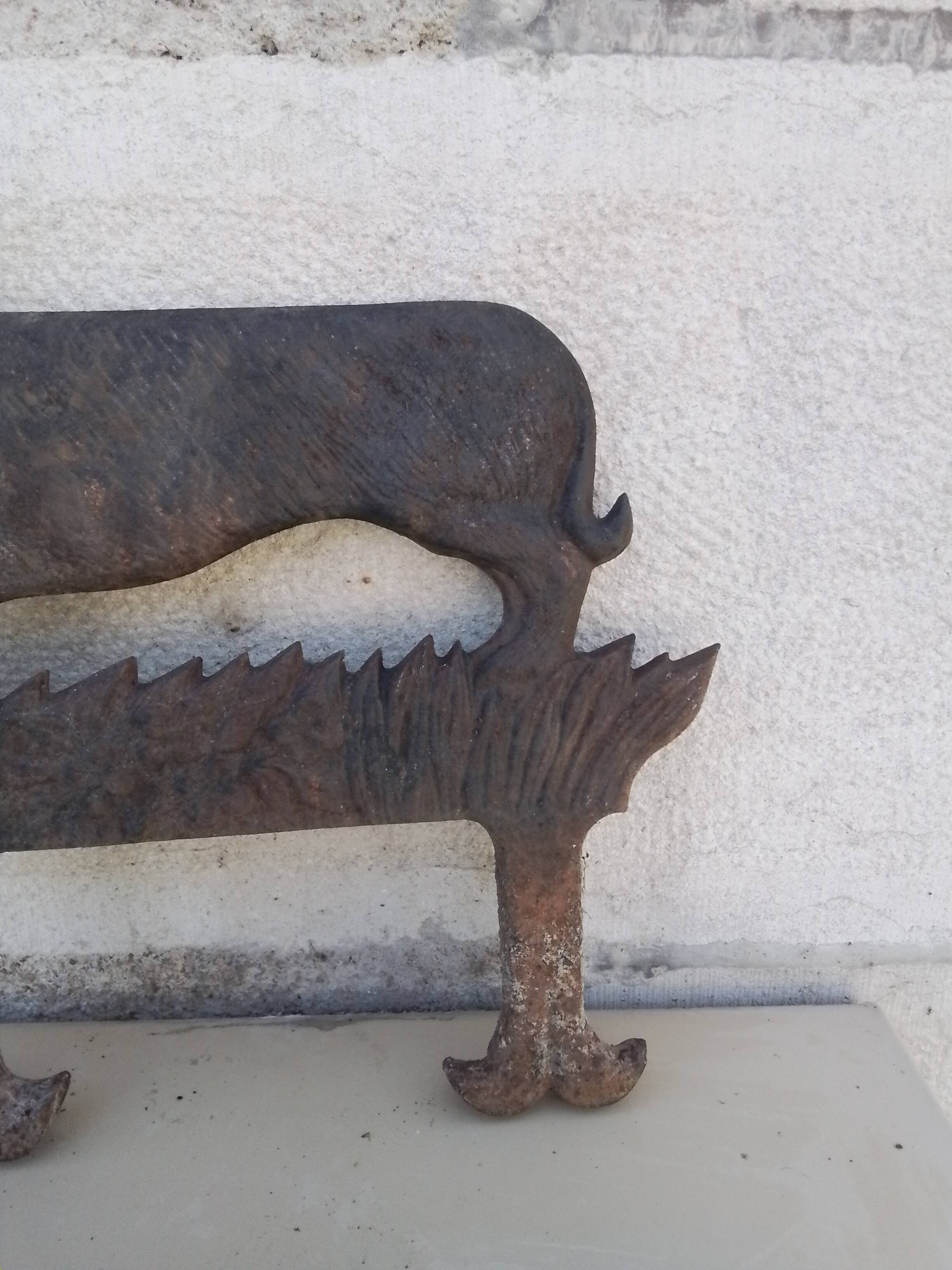 Cast iron dog model foot scraper