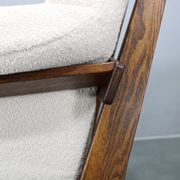 Pair of Brutalist oak armchairs, Czechoslovakia, 1970s