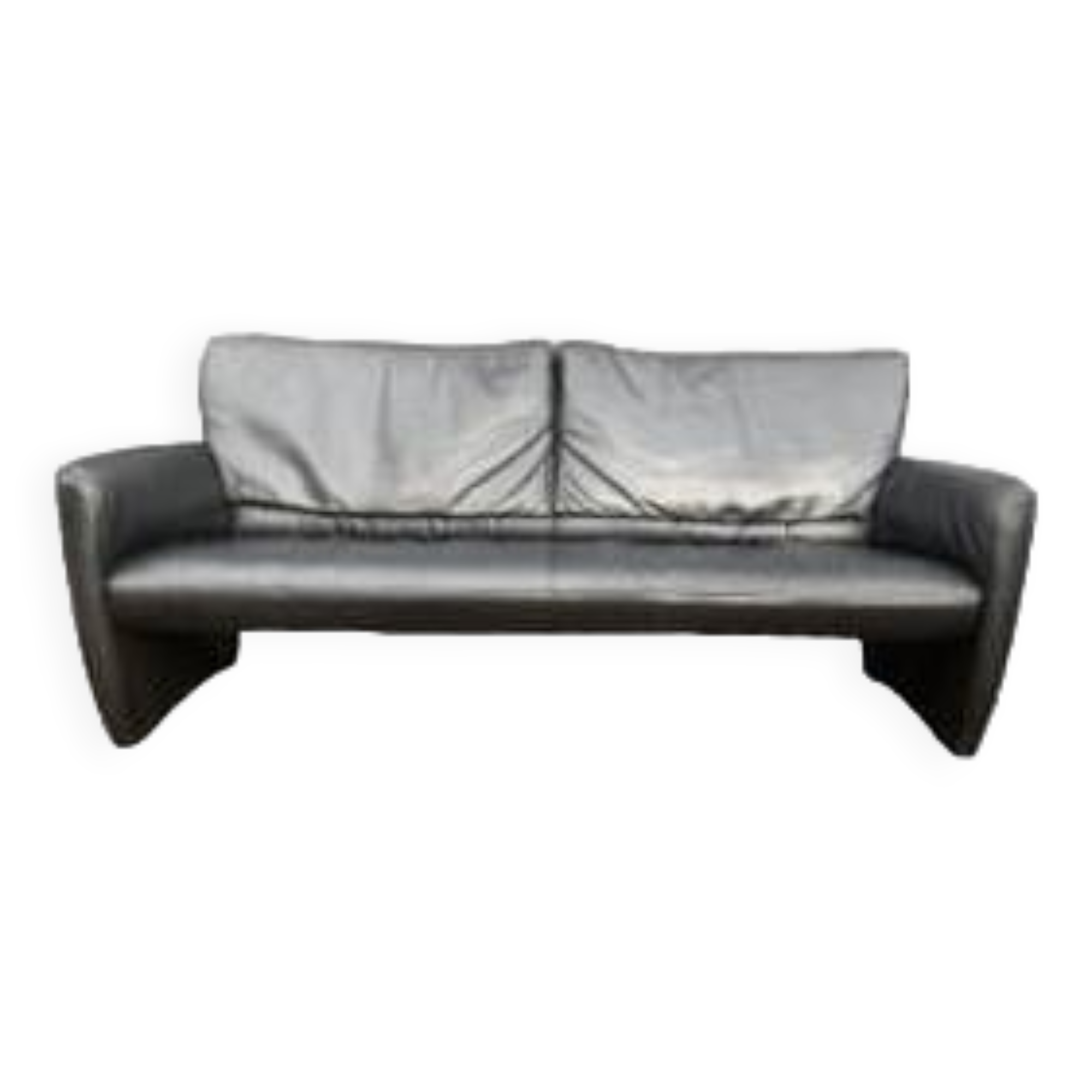 Canapé en cuir noir haut de gamme, canapé De Sede