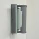 Vintage wall light, grey lacquered metal and frosted curved glass, France, 1980.