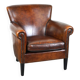 Stylish sheepskin leather armchair with a refined appearance