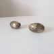 Pair of antique oval door handles in solid brass.
