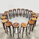 Tabourets de bar vintage en bois français 17x 1970