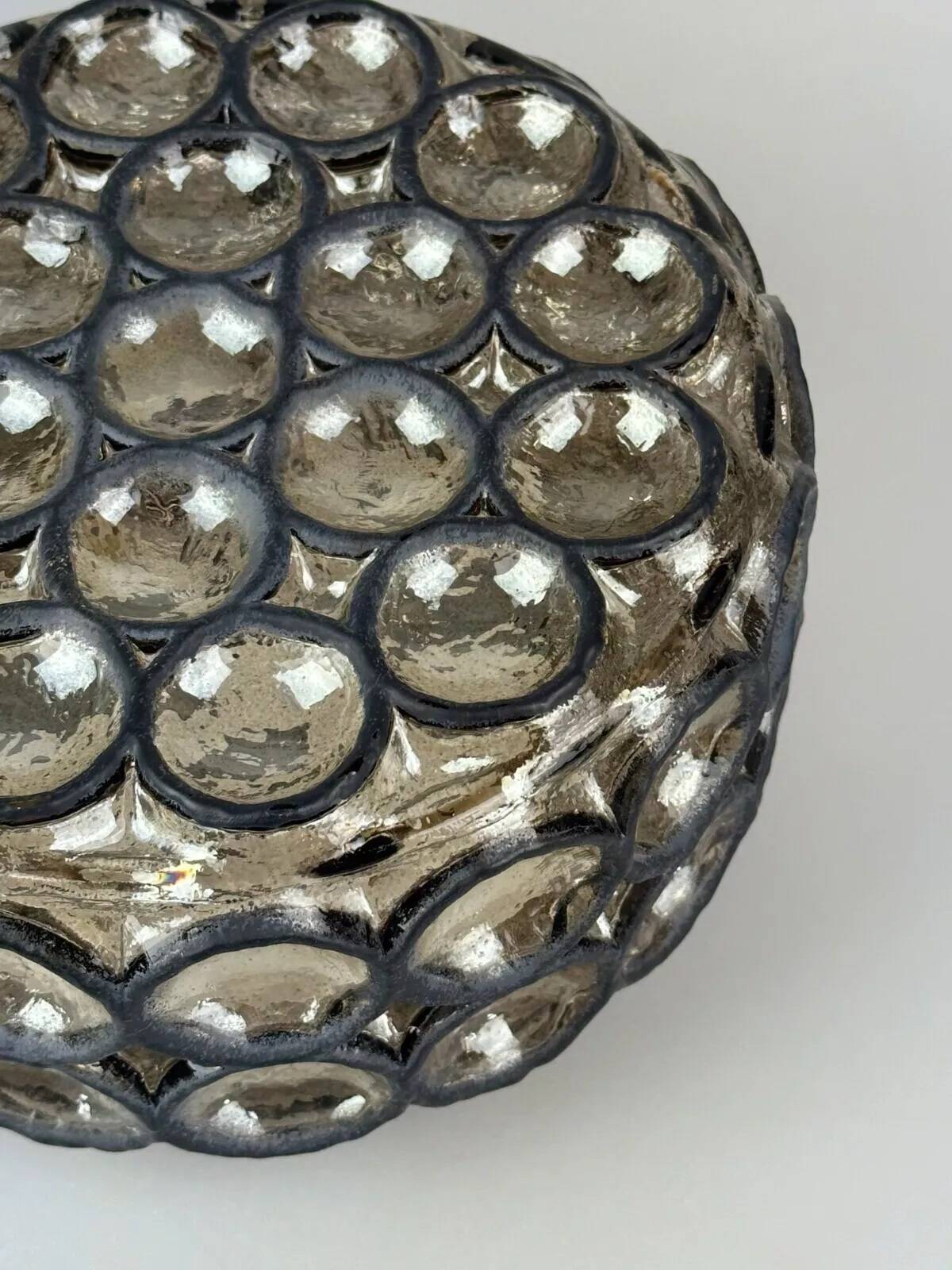 60s 70s ceiling lamp Glashütte Limburg Germany Plafoniere glass & metal